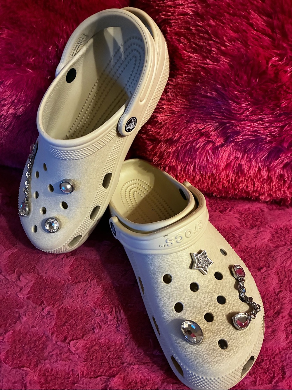 CROCS Ivory Bejeweled Women's Classic Clogs